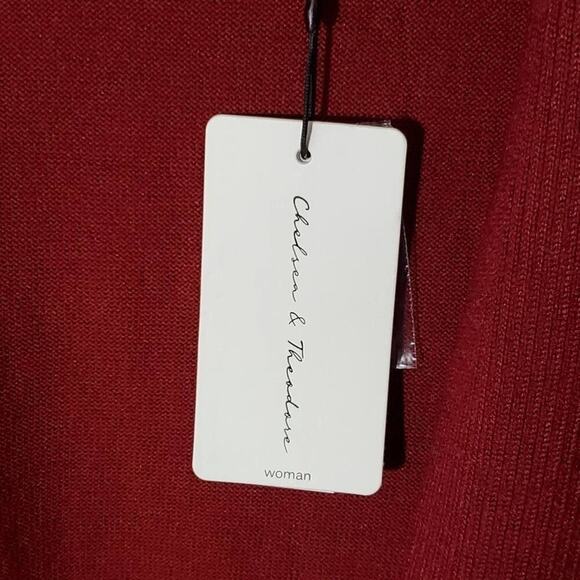 CHELSEA‎ & Theodore red statement lantern sleeve cardigan sweater plus size 2X - Picture 6 of 8